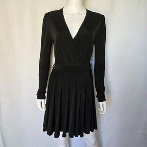 CLUB L Black Long Sleeve Mini Flare Dress